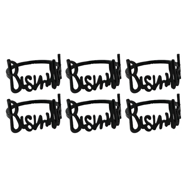Quality Maxbell Bismillah Letter Napkin Rings Set 6x Napkin Buckles for Holiday Home Wedding black Environmentally Friendly