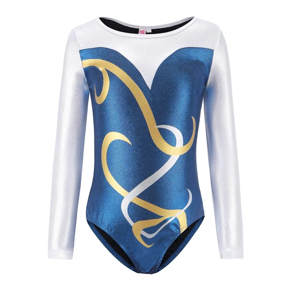 Secure Maxbell Gymnastics Leotard Long Sleeve Sparkles Athletic Dance Clothes Outfit Ballet 12 yard Reusable