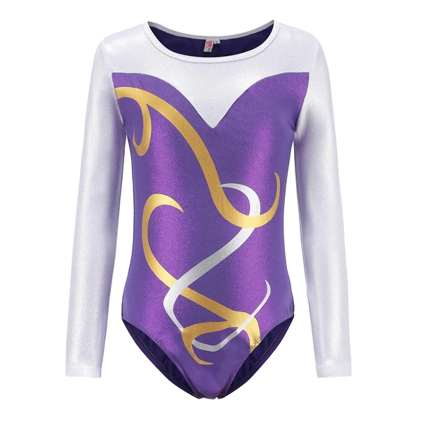Expertly Made Maxbell Girls Gymnastics Leotards Long Sleeve Shiny Ballet Leotard Outfit Activewear 12 Relaxed