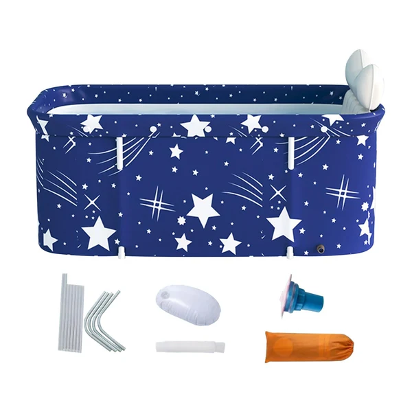 Natural Maxbell Foldable Bathroom Soaking Bath Tub Comfort Cushion for Bathroom SPA Family Blue Verified
