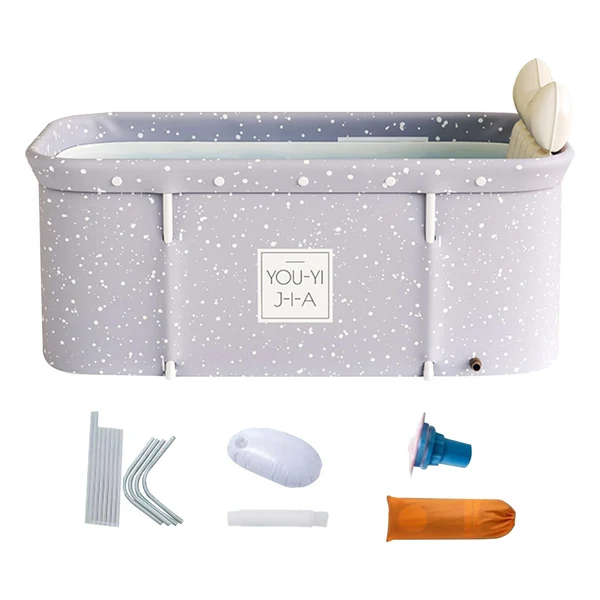Genuine Maxbell Foldable Bathroom Soaking Bath Tub Comfort Cushion for Bathroom SPA Family Gray Fine