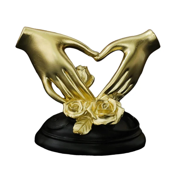 Durable Maxbell Resin Hand Gesture Statue Couple Figurine Ornament for Bedroom Desktop Heart 11.5cmx8.5cm Crafted