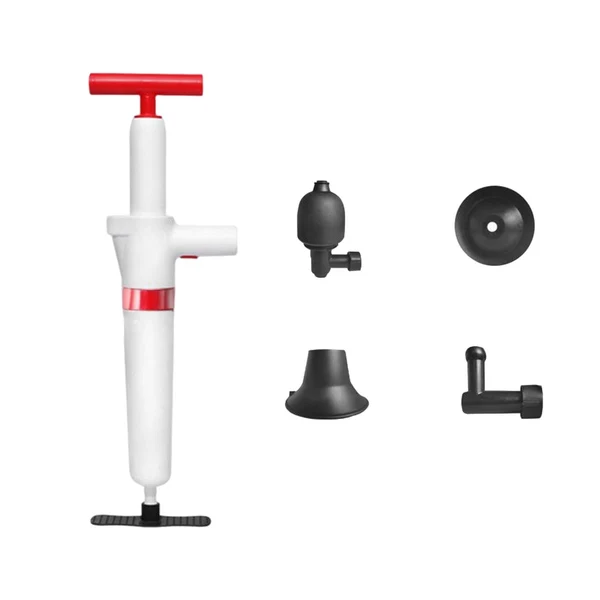 Luxury Maxbell High Pressure Toilet Plunger Kit Air Drain Blaster Kit for Bathtub Hotel Red Lightweight
