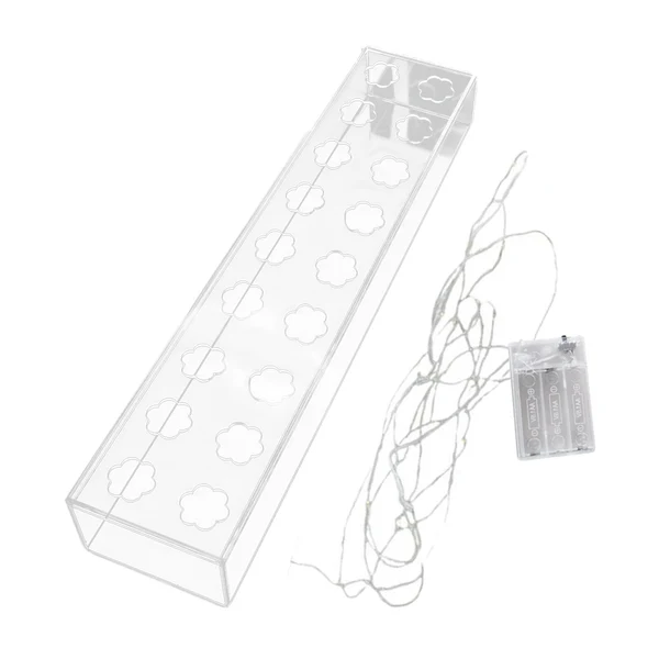 Durable Maxbell Rectangle Flower Vase Clear Acrylic Long Vase Modern for Living Room Desktop 45x10x6.5cm 18 Hole Environmentally Friendly