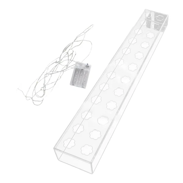 Enhanced Maxbell Rectangle Flower Vase Clear Acrylic Long Vase Modern for Living Room Desktop 60x10x6.5cm 24 Hole Sustainable