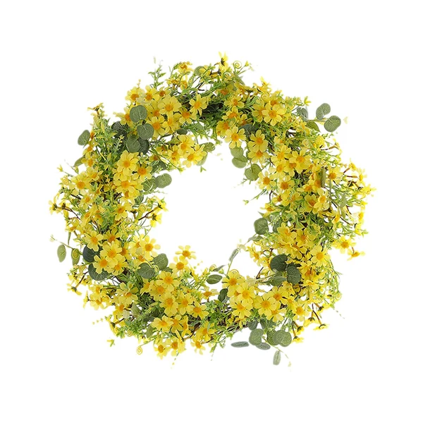Premium Material Maxbell Artificial Flower Wreath Window Ornament for Festival Wedding 35CM Pure