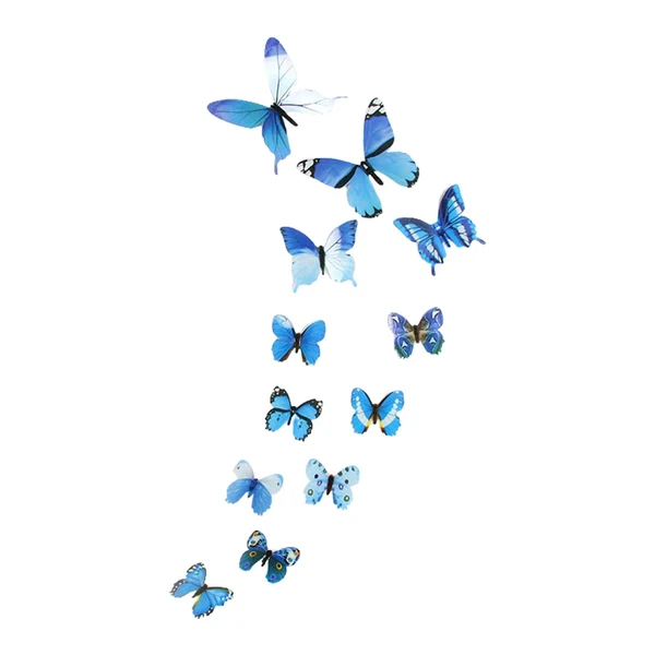 Flexible Maxbell 12Pcs Butterfly Stickers Garden Decoration Luminous 3D Butterfly Wall Decals Blue High-Quality