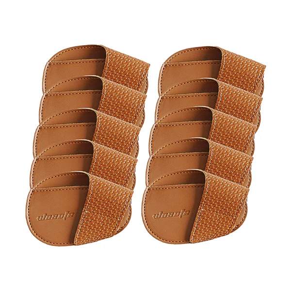 Refined Maxbell Golf Head Covers PU Portable Protector for Athlete Travel Golf Training Brown Large Detailed