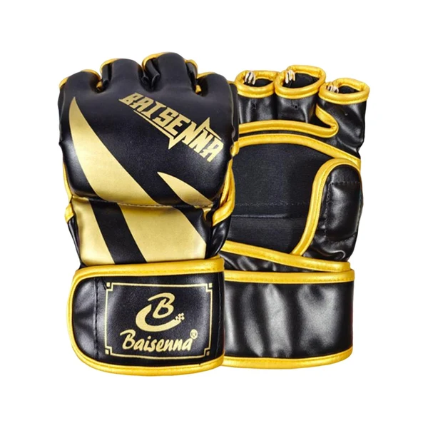 Premium Maxbell Mma Gloves Half Finger Training Boxing Gloves Hand Wraps Kick Boxing Gloves Black Aureate Environmentally Friendly