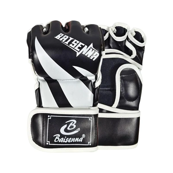 Convenient Maxbell Mma Gloves Half Finger Training Boxing Gloves Hand Wraps Kick Boxing Gloves Black White Proven