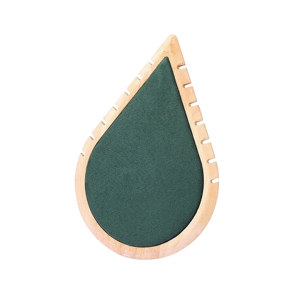 Maxbell Drop Shaped Necklace Display Stand Wooden Rack for Countertop Shows Selling M Green Stylish