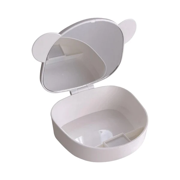 Modern Maxbell Makeup Storage Box with Makeup Mirror Bracelets Lightweight Jewelry Case White Traditional