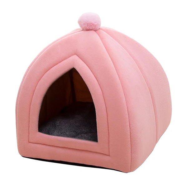 Secure Maxbell Cute Cat Bed Pet Tent with Removable Washable Cushion Semi Closed Winter Pink L Classic