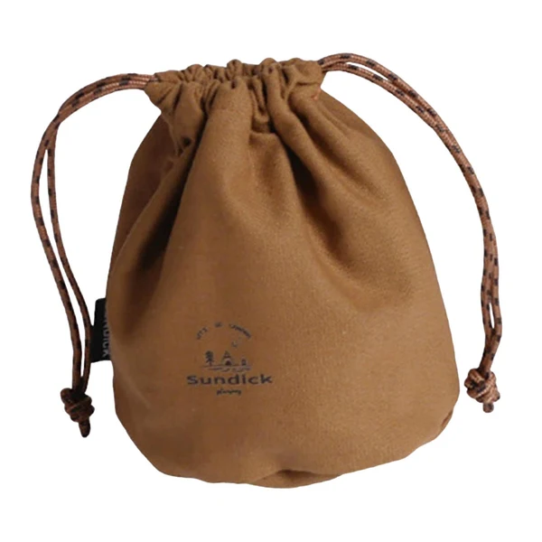 Flexible Maxbell Canvas Drawstring Bag Cookware Kitchen Kit Durable for Fishing Climbing Brown Small High-Grade