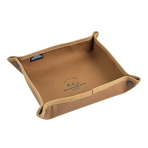 Trendy Maxbell Outdoor Camping Serving Tray Baking Bowl Canvas Folding Plate for Country Brown 25x25cm Easy-to-Use