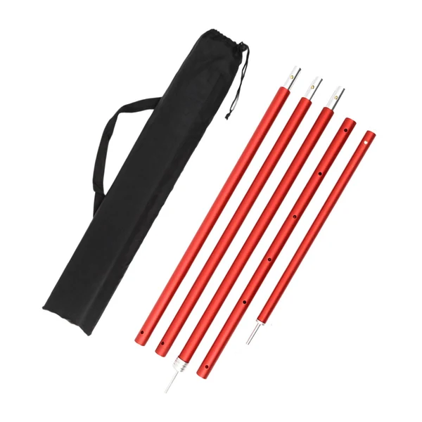 Crafted Maxbell Aluminum Alloy Tent Poles Durable Bar Tarp Poles for Outdoor Home Backyard Red Practical