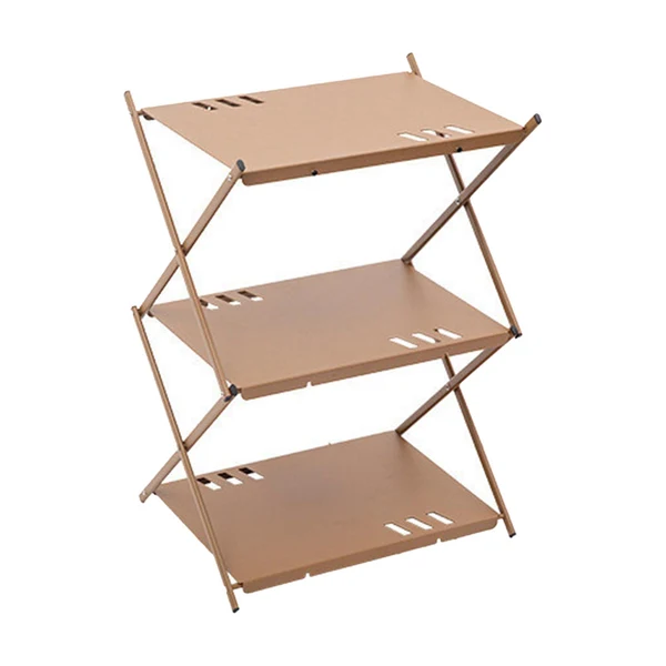 Easy-to-Use Maxbell Outdoor Camping Storage Shelves Easy Carrying for Garage Self Driving Travel Khaki Long-Lasting