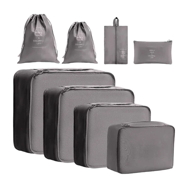 Genuine Maxbell 8x Lightweight Packing Cubes for Suitcases Suitcase Clothes Storage Bags gray Optimized