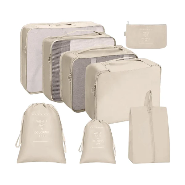 Reliable Maxbell 8x Lightweight Packing Cubes for Suitcases Suitcase Clothes Storage Bags beige Selected