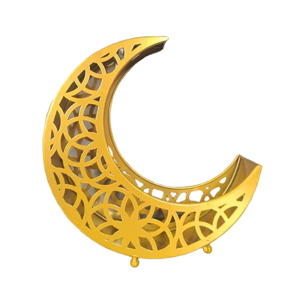 Lightweight Maxbell Moon Eid Mubarak Serving Tray Snack Dessert Pastry Dishes for Ornament Style C Flexible