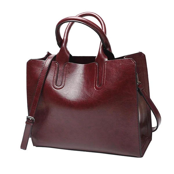 Easy-to-Use Maxbell Elegant Womens Leather Handbag Big Capacity Zipper Closure Top Handle Tote Coffee Artisan