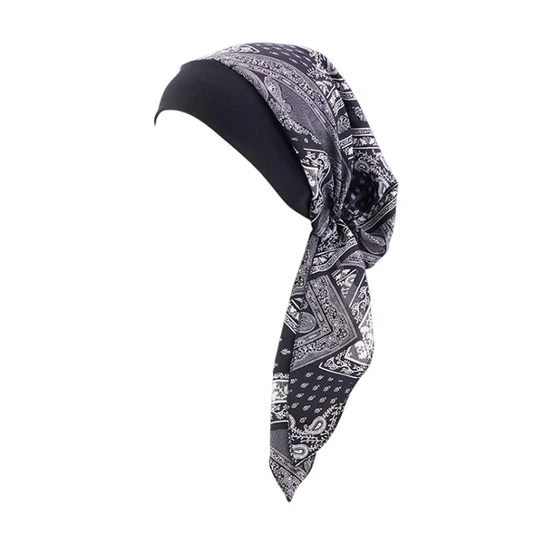 High-Grade Maxbell Soft Women Turban Head Wrap Hat Sleep Turbans Cap Headband Girls Hair Cover Black Professional