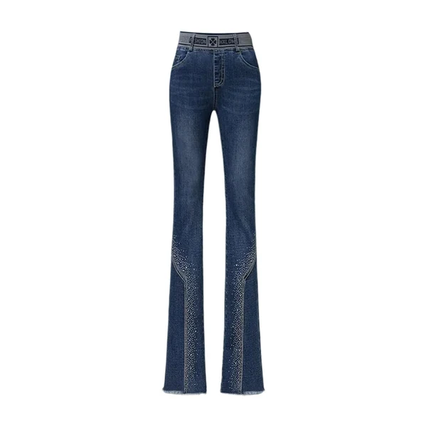 Trendy Maxbell Womens Denim Jean Comfortable High Waist Streetwear Skinny for Party Outdoor 29 dark blue Smooth