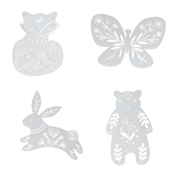 High-Grade Maxbell 4Pcs Animal Stencils Painting Template Set Drawing Supplies DIY for Wood Modern