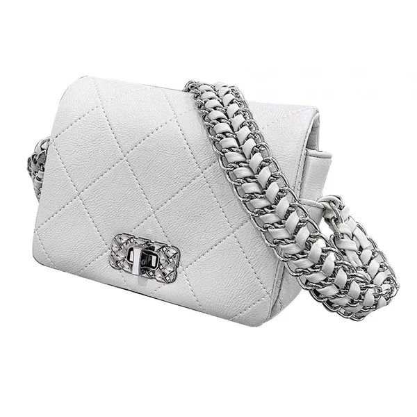 Artisan Maxbell Women Shoulder Bag Women Clutch Purse Women Handbag Chunky Chain Quilted White World-Class