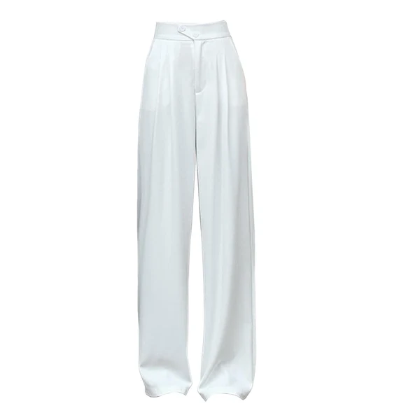 Modern Maxbell Womens Wide Leg Pants Straight Leg High Waisted Office Loose Long Pants L White Environmentally Friendly