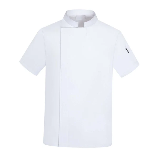 Easy-to-Use Maxbell Chef Coat Jacket with Pocket Short Sleeve Shirt Breathable Waiter Apparel L White Next-Generation