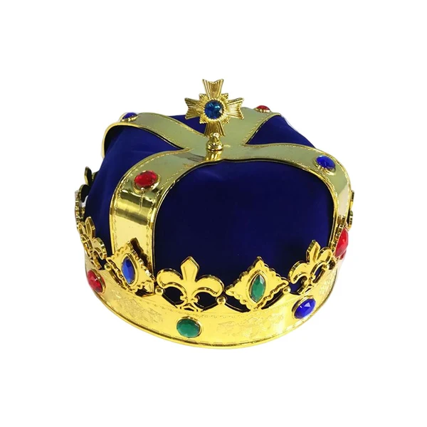 Exclusive Maxbell Royal King Crown Hat Theme Party Prop King Prince Crown for Prom Holiday Blue Comfortable