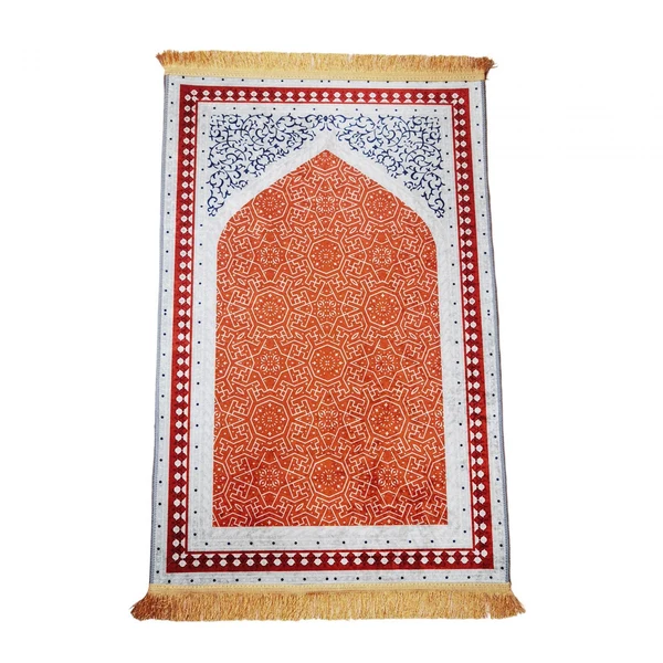 Environmentally Friendly Maxbell Elegant Muslim Prayer Rug Ramadan Gift Exquisite for Eid Bay Window Hallway orange Traditional