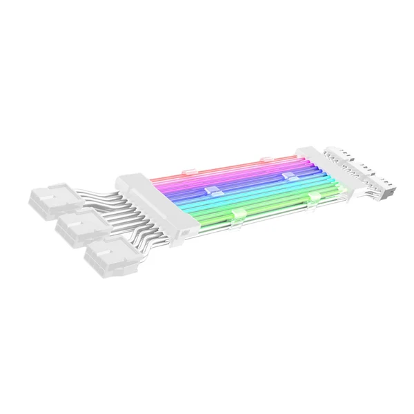 Minimalist Maxbell Extension RGB Cable PSU Extension Cable Set PCIe Cable for Computer PC White 3x8PIN Classic