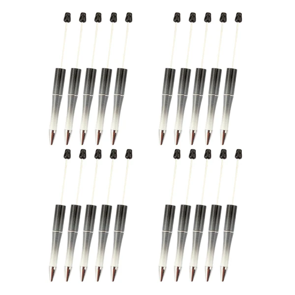 Lightweight Maxbell 20Pcs Bead Pens Ball Pen DIY Printable Creative for Exam Stationery Supplies Black Long-Lasting
