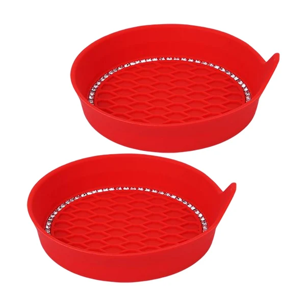 Eco-Friendly Maxbell Auto Cup Insert Coaster round Vehicle Cup Mats for Party Office RV Red Advanced
