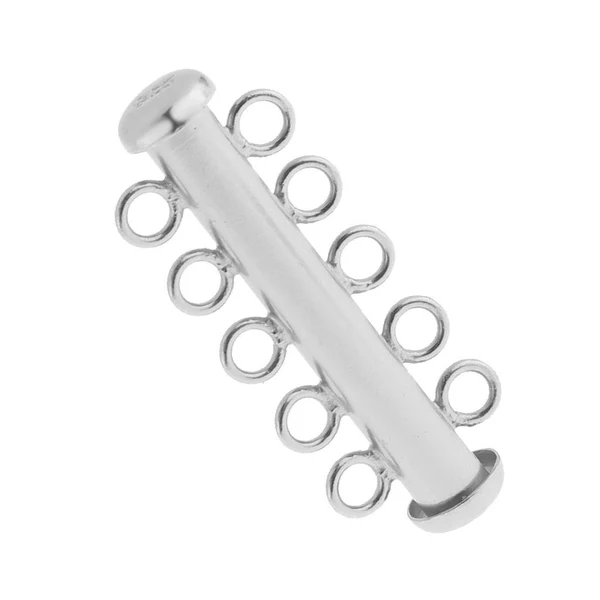 Recyclable Maxbell Platinum Plated 925 Sterling Silver 2-5 Strands Slide Clasp Finding 5 Strand Healthy