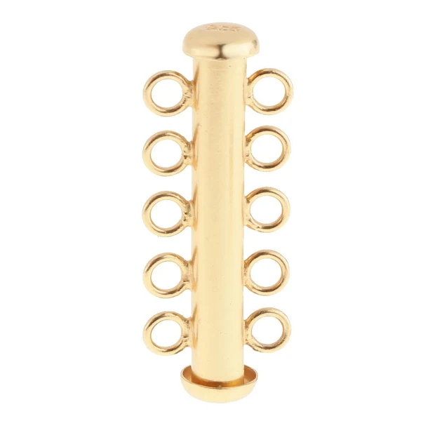 Pure Maxbell 925 Sterling Silver Gold Plated Multi Strand Slide Clasp Findings 5 Strand Detailed