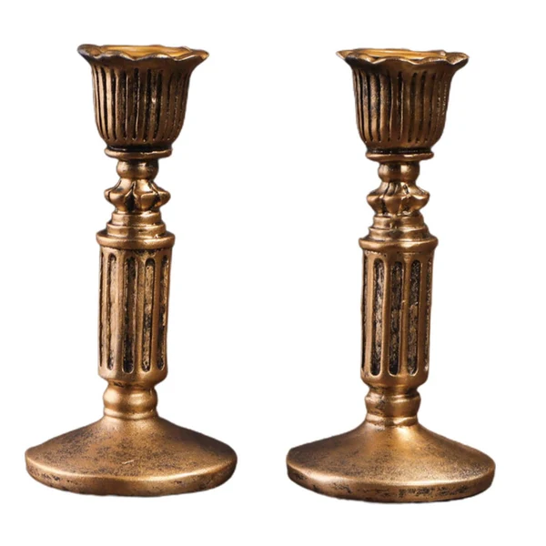 Reusable Maxbell Vintage Candle Holders Pillar Candles Iron for Dinner Table Holiday Party High-End