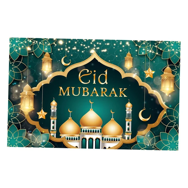 Contemporary Maxbell Eid Mubarak Background Muslim Islam Ramadan Signs Polyester for Playground Style C 180x115cm Modern