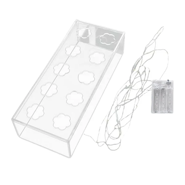 Eco-Friendly Maxbell Acrylic Flower Vase Rectangular Clear Vase Desktop Flower Boxes Water Holder 25x10x6.5cmLED Light Environmentally Friendly