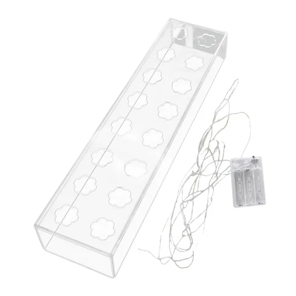 Natural Maxbell Acrylic Flower Vase Rectangular Clear Vase Desktop Flower Boxes Water Holder 40x10x6.5cmLED Light Genuine