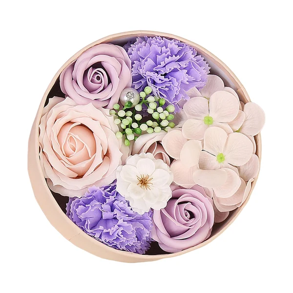 Responsible Maxbell Soap Rose Flower Box Floral Simulated Flowers Ornament for Thanksgiving Gift Violet Functional