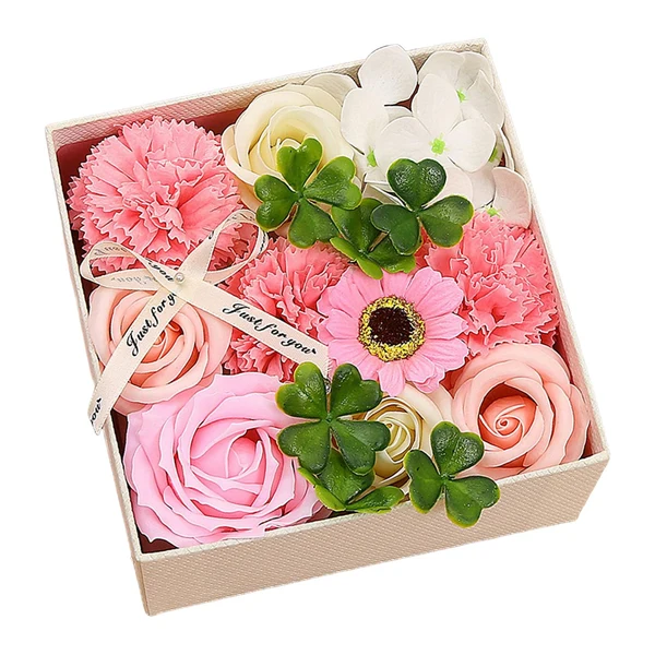 Flexible Maxbell Rose Soap Flower Gift Box Floral Scented Soap Party Wedding Flower Bath Soap Pink Durable