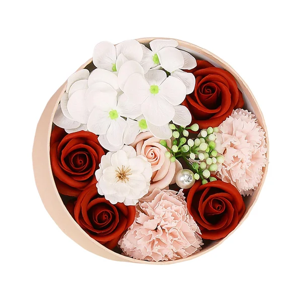 Expertly Made Maxbell Soap Rose Flower Box Floral Simulated Flowers Ornament for Thanksgiving Gift Red Dependable