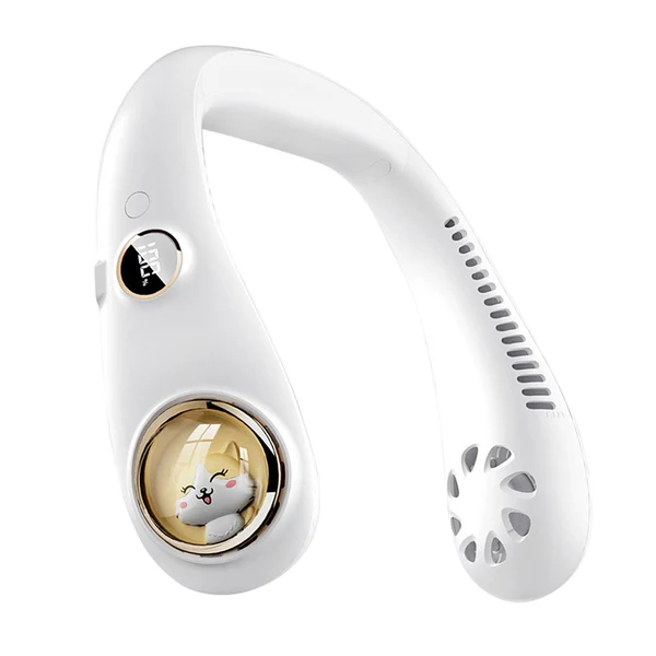 Classic Maxbell Hanging Neck Fans Wearable Sports Camping Personal Necklace Fan Cooling Home White Convenient