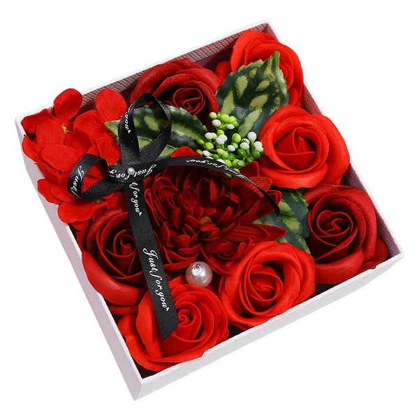 Efficient Maxbell Rose Soap Flower Gift Box Floral Scented Soap Party Wedding Flower Bath Soap Red Top-Quality