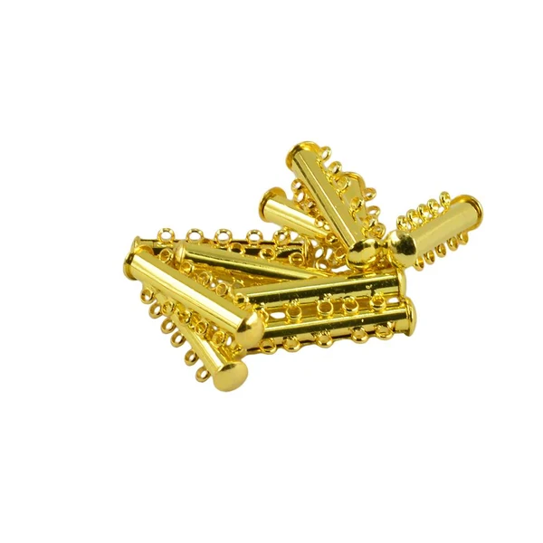 Elite Maxbell 10 Pieces 5 Row Magnetic Tube Clasps Hooks For DIY Jewelry Findings Gold Minimalist