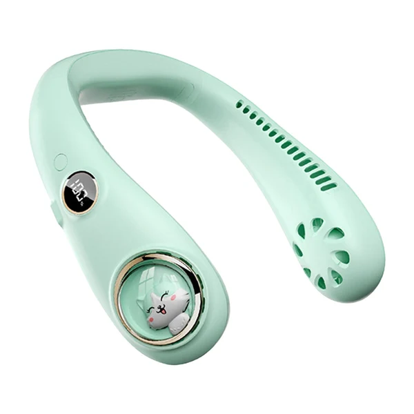 Quality Maxbell Hanging Neck Fans Wearable Sports Camping Personal Necklace Fan Cooling Home Light Green Fashionable