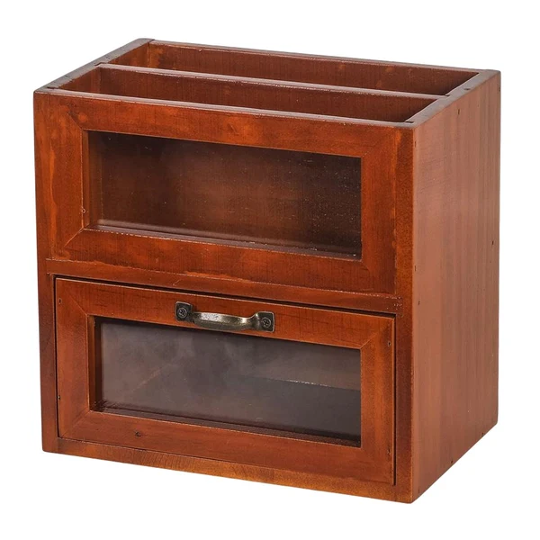 Breathable Maxbell Desktop Storage Cabinet Wooden Drawer Type Rack for Toys Bathroom Guest Room Unique